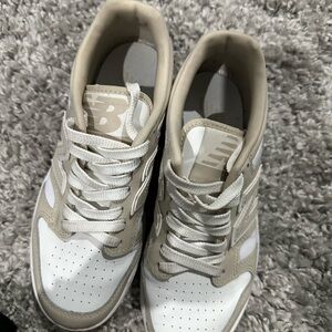 New Balance Beige and White Athletic Shoes